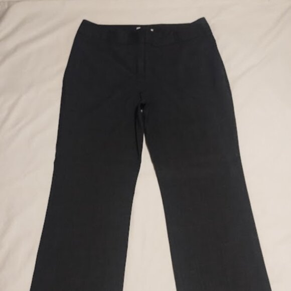 Van Heusen women pants size 10 Stretch Charcoal black Slacks Pants 32x28 - Picture 1 of 6